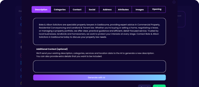 Smart Listing Modal Screenshot